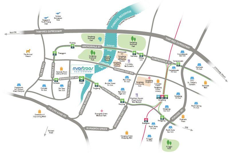New Launch Condo - Rivertrees Residences - Location Map
