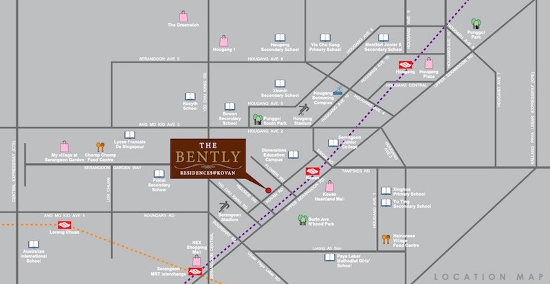 New Launch Condo - Bently Residences - Location Map