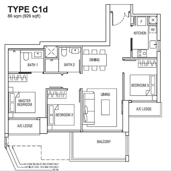 New Launch Property - Alex Residences - Type C1d