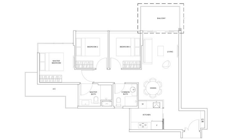 New launch condo - Nine Residences - 3 Bedrooms