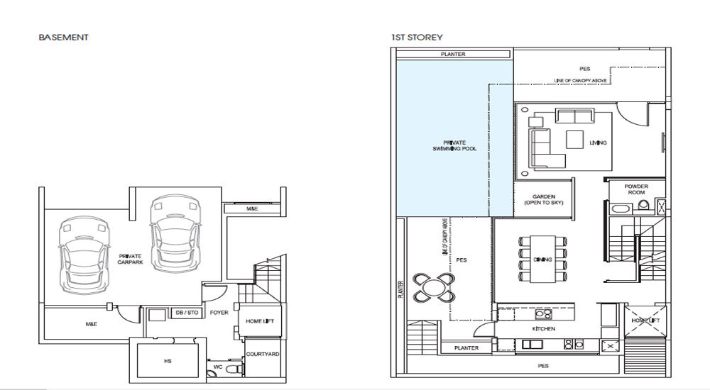New Launch Condo - Goodwood Grand - Floorplan - Strata Bungalows -Basement:1st Storey