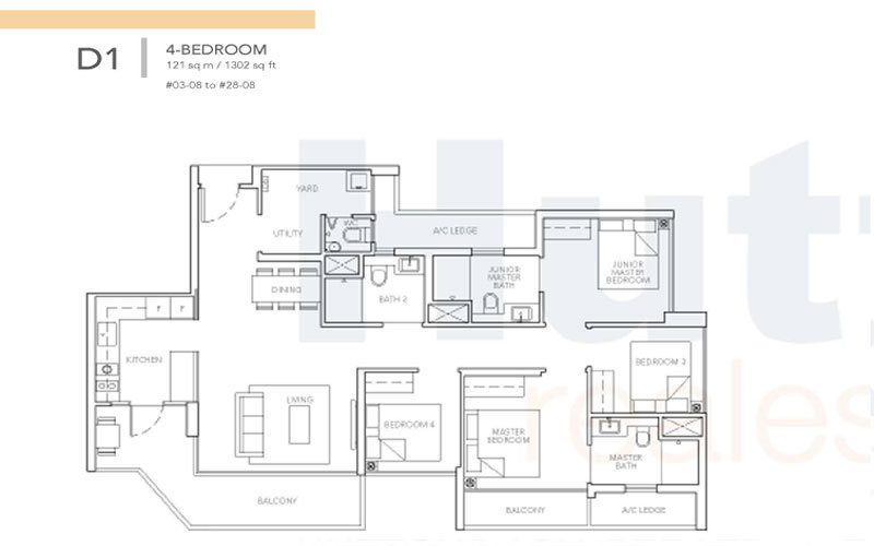 Sturdee Residences Floor plans - 4-Bedroom