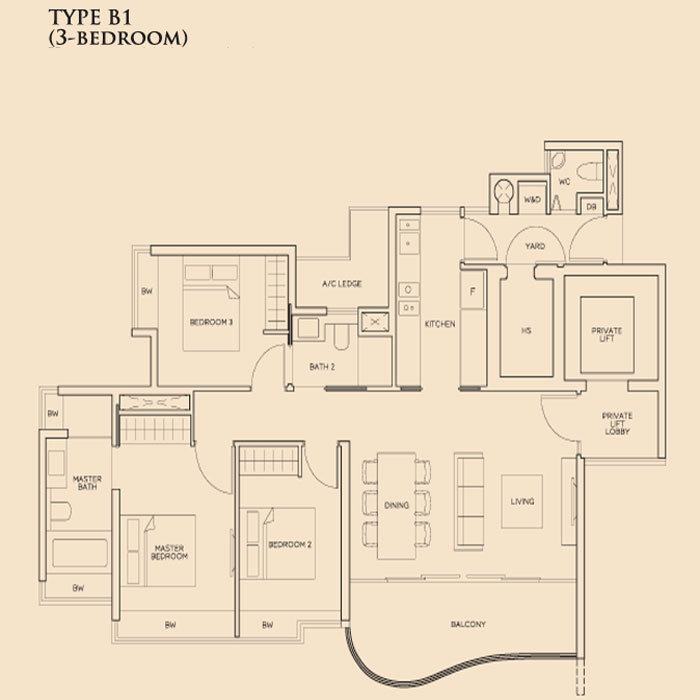 The Meyerise - Floorplan - 3 Bedroom