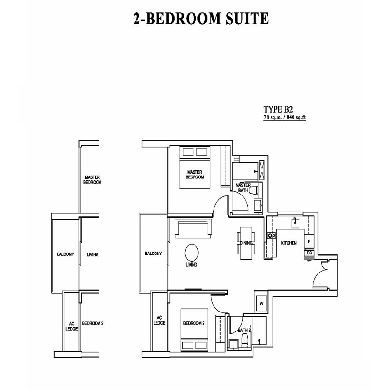 The Venue Residences - Floorplans - 2 Bedroom Suite