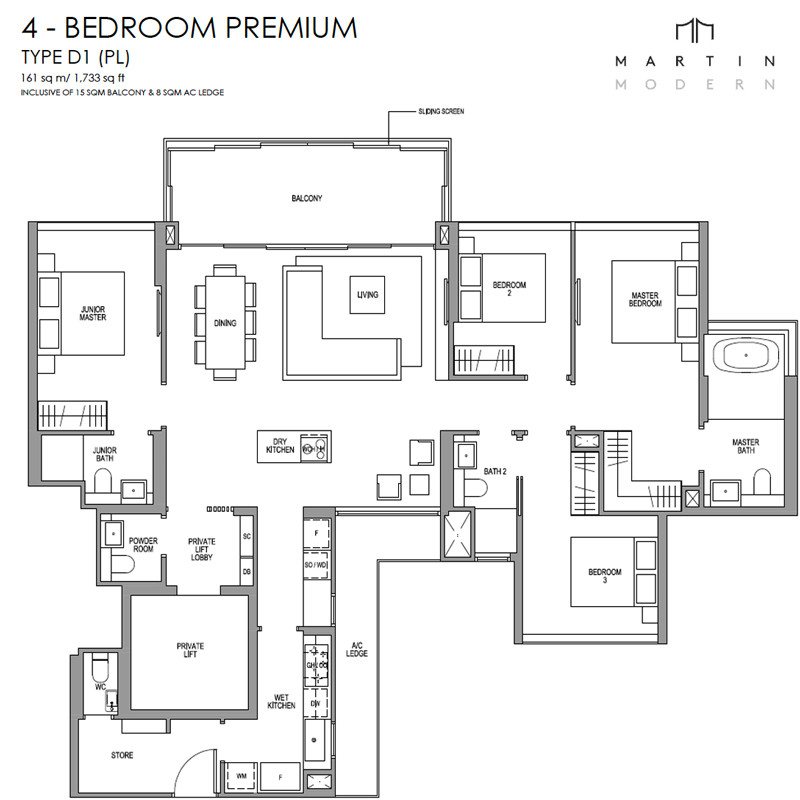 Martin Modern - Floorplan - 4 Bedroom