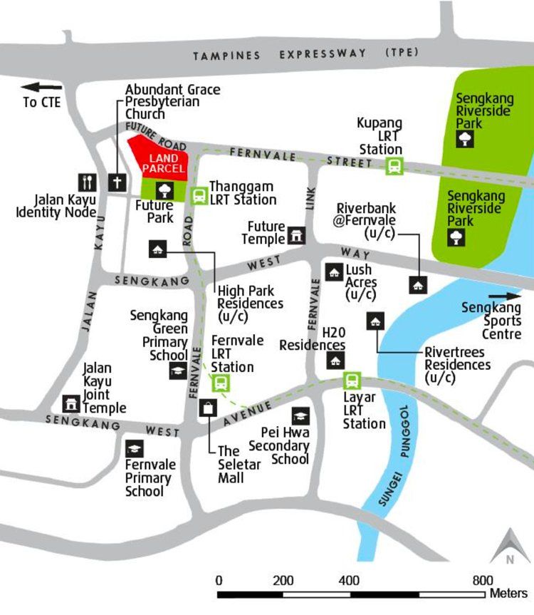 Fernvale Road Condo Location Map