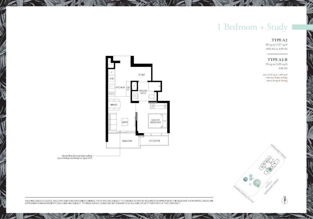 Margaret Ville - Floorplan - 1 Bedroom with Study