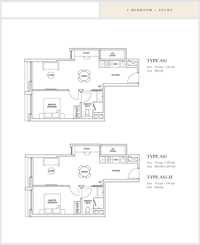 Sixteen35 - Floorplan - 1 Bedroom with Study