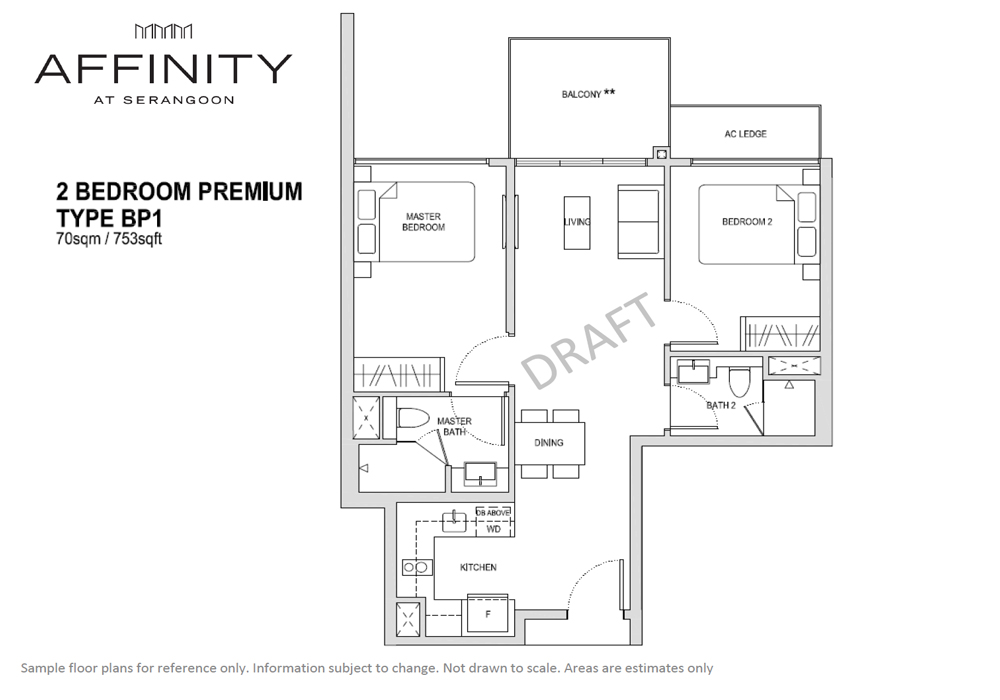Affinity At Serangoon - Floorplans - 2 Bedroom Premium