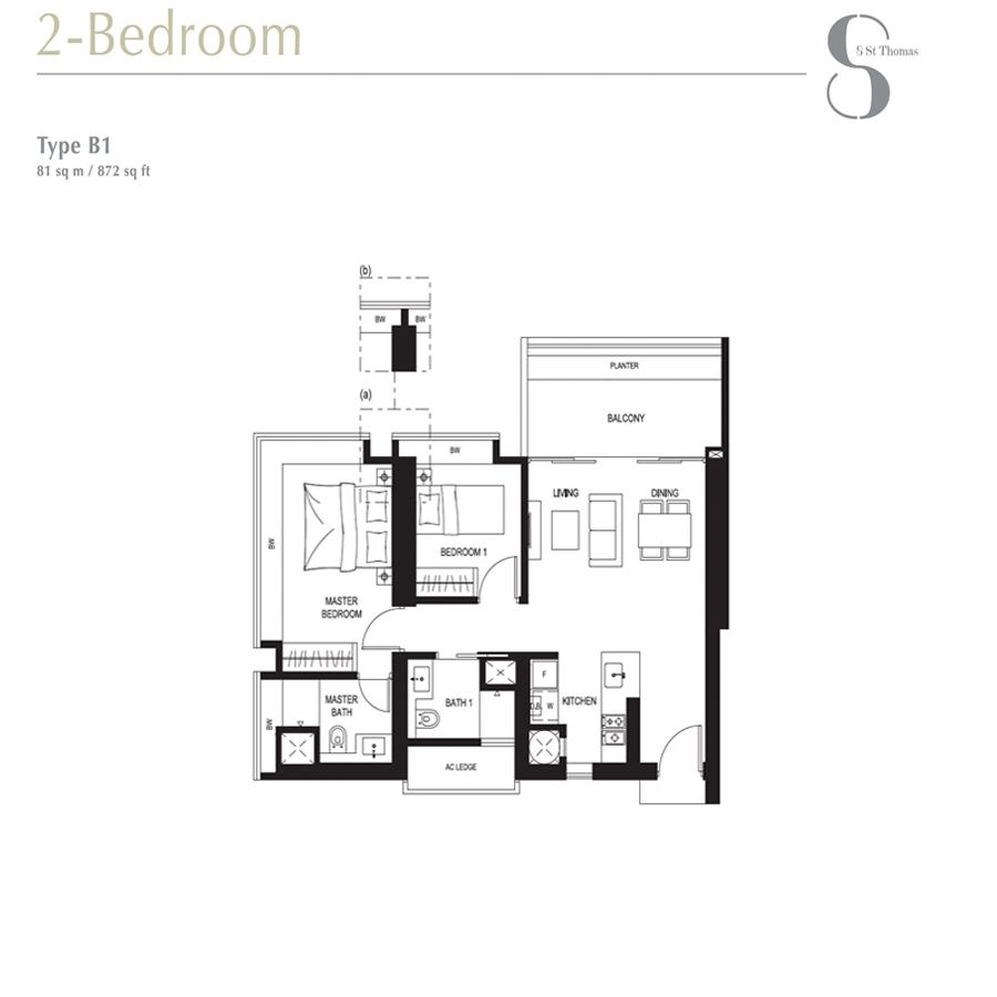 8 St Thomas - Floorplan - 2Bedroom