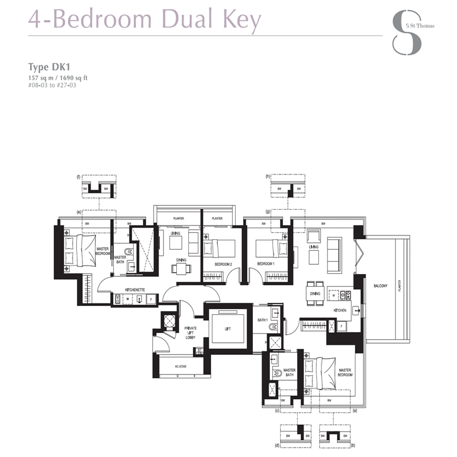 8 St Thomas - Floorplan - 4 Bedroom Dual-Key