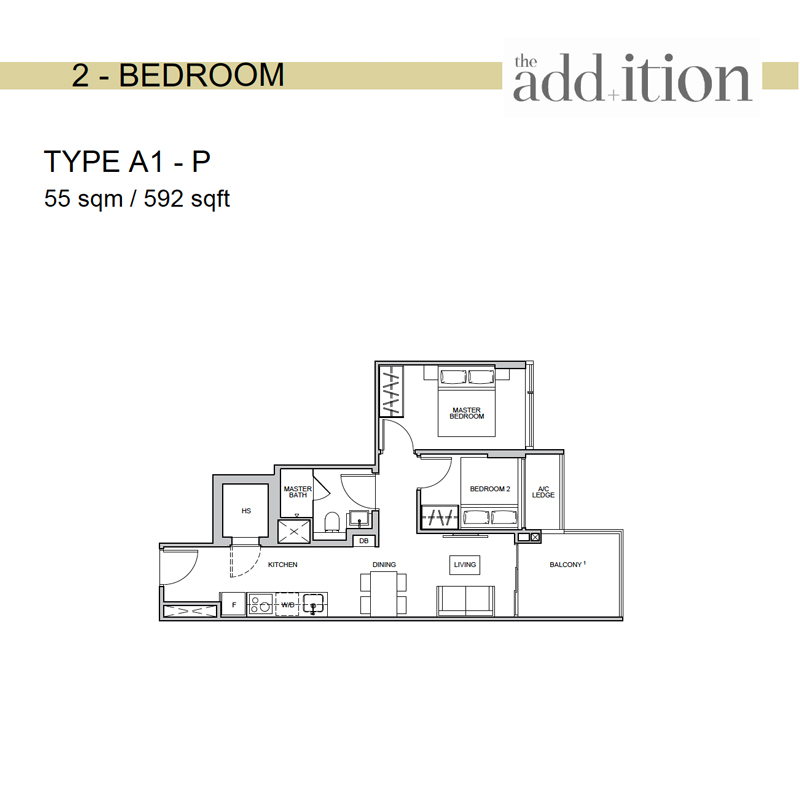 The Addition - 2 Bedroom Floorplan