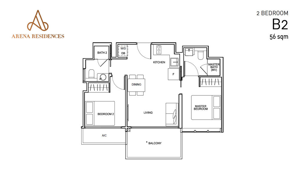 Arena Residences - Floorplan - 2 Bedroom