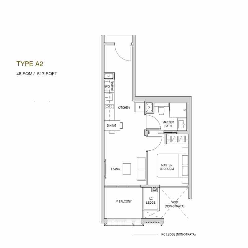 Mayfair Modern - Floorplan - 1 Bedroom