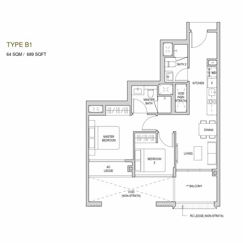 Mayfair Modern - Floorplan - 2 Bedroom