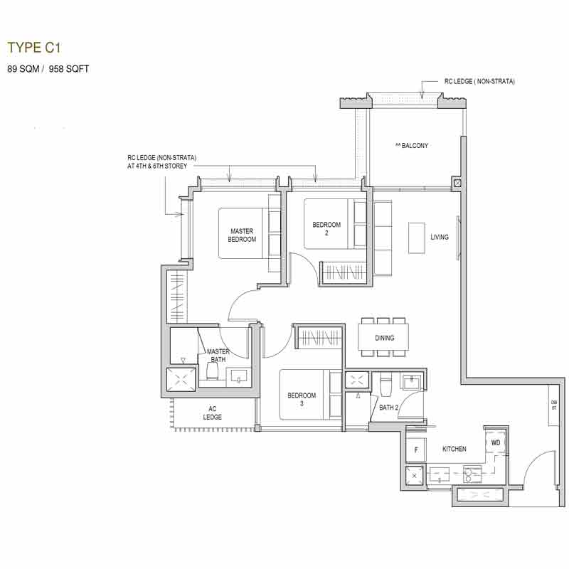 Mayfair Modern - Floorplan - 3 Bedroom