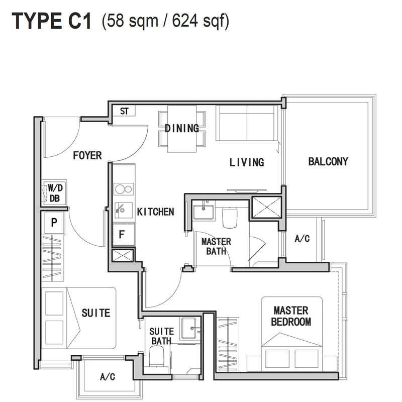 RV Altitude - Floorplan - 2 Bedroom - Dual Key