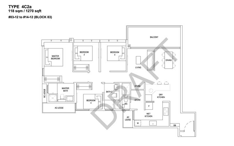 The Florence Residences - Floorplan - 4 Bedroom