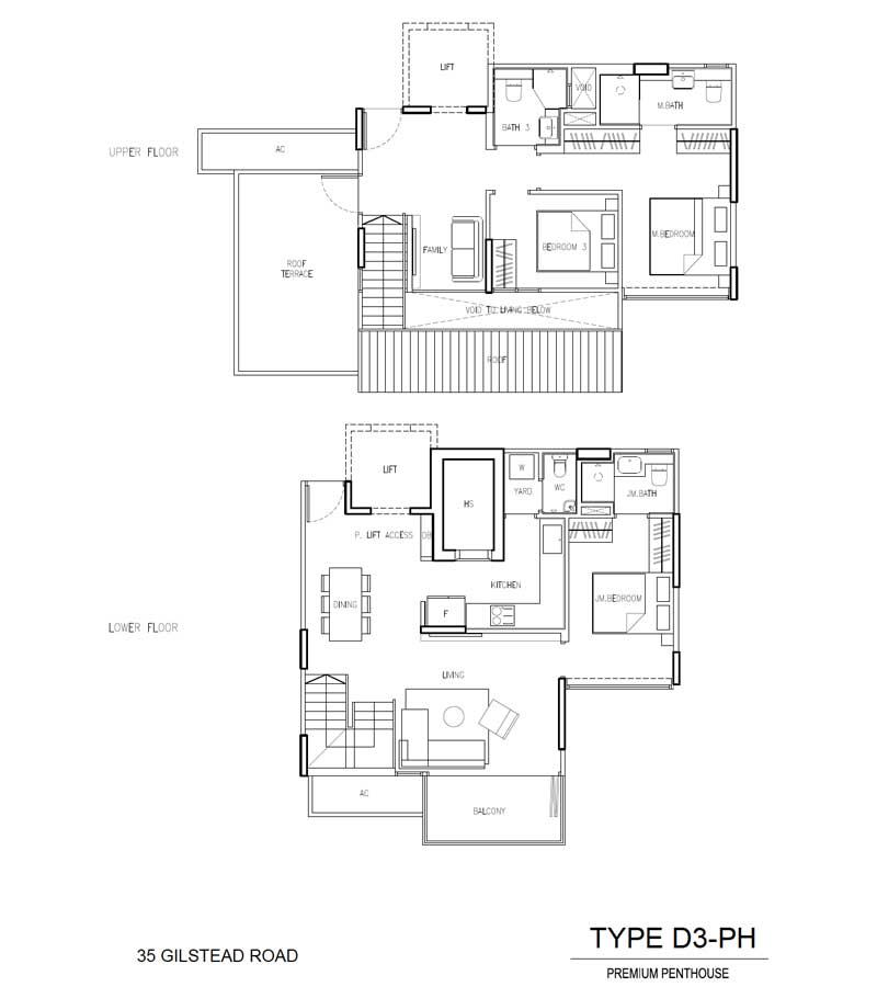 35 Gilstead - Floor Plan - 3 Bedroom Premium Penthouse