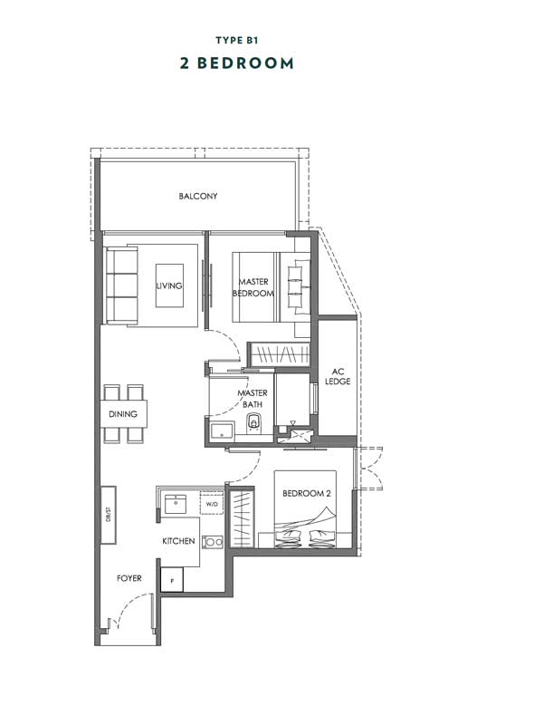 Nyon - Floor Plans - 2 Bedroom - Type B1