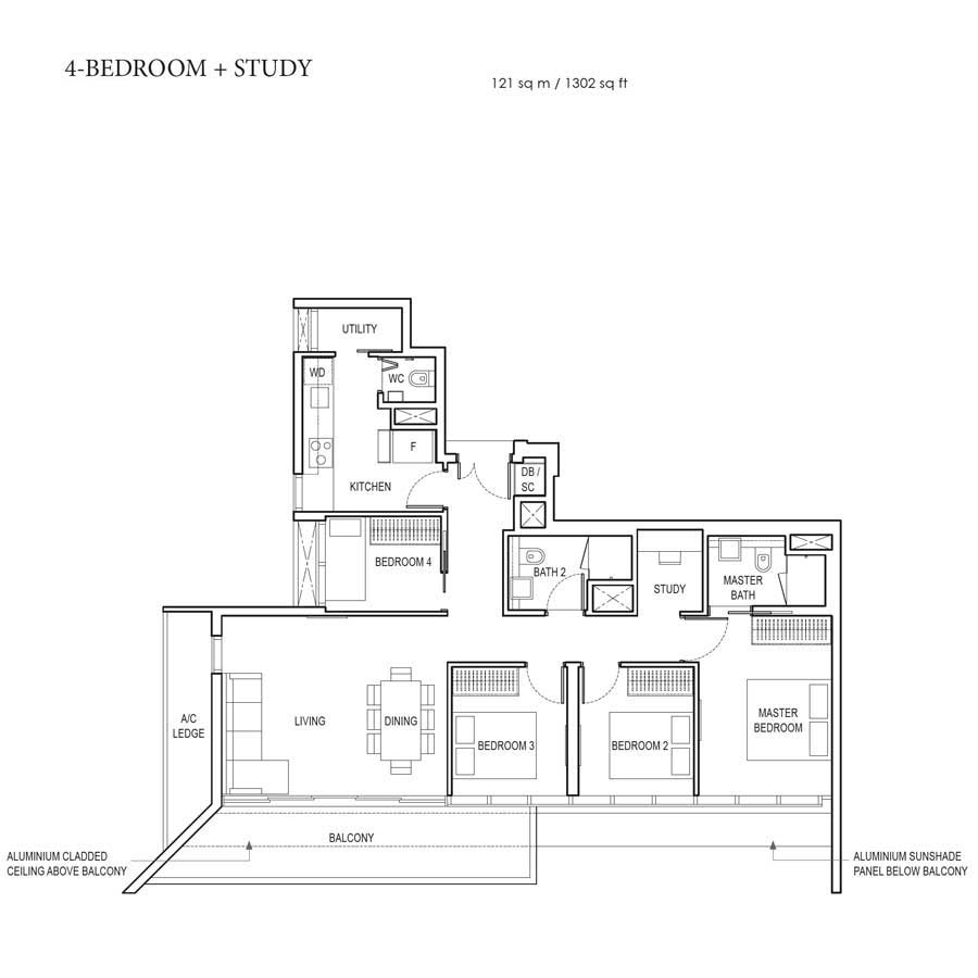 Amber Park - Floorplan - 4 Bedroom with Study
