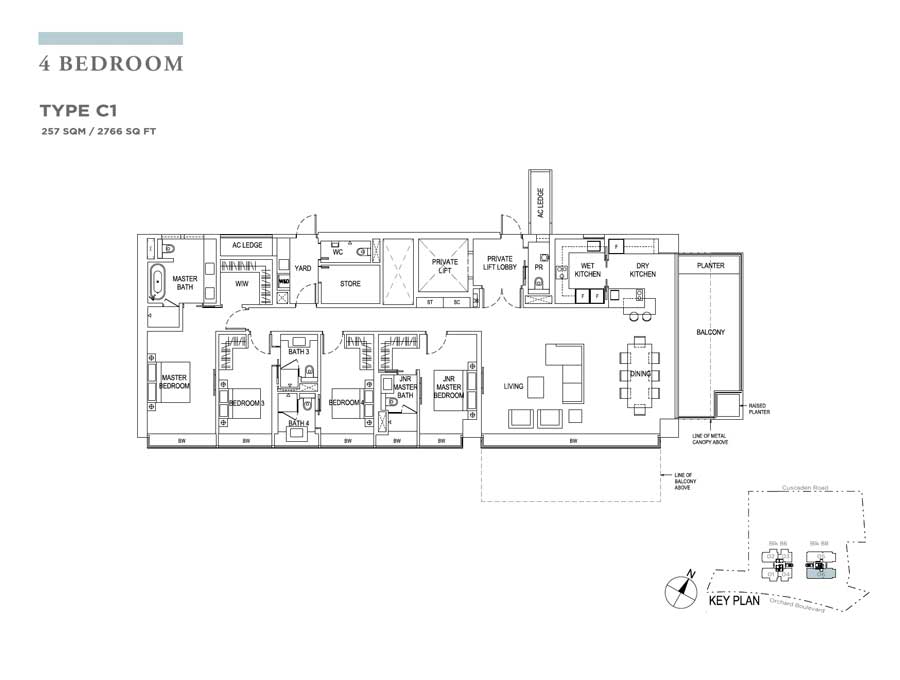 Boulevard 88 - Floorplan - 4Bedroom