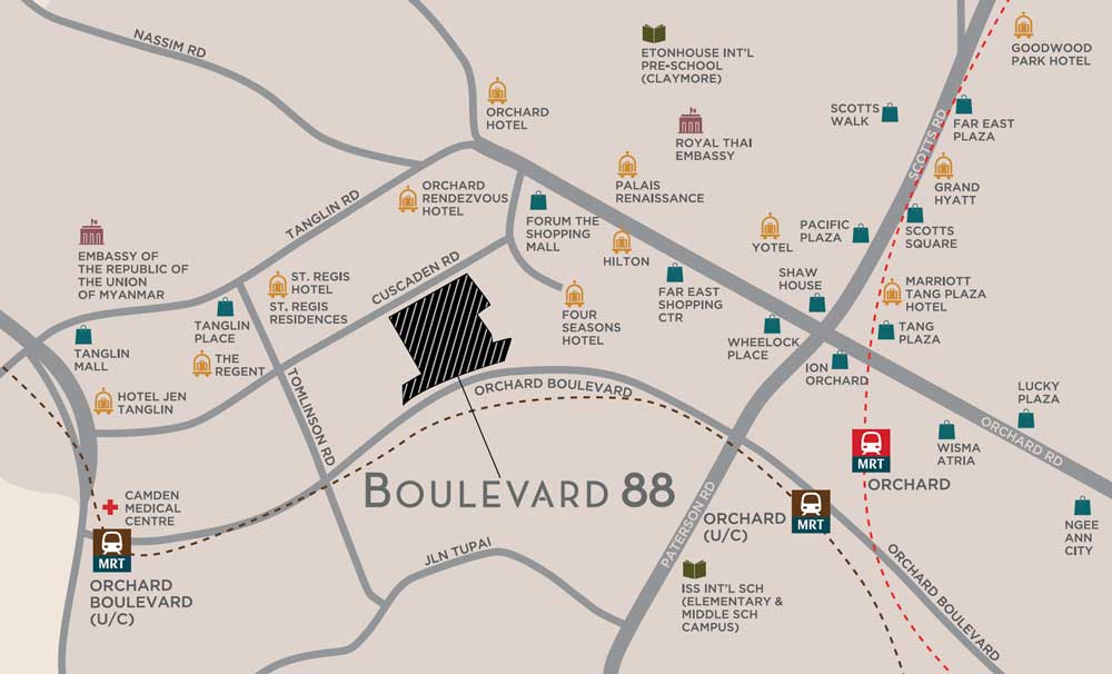 Location Map of Boulevard 88