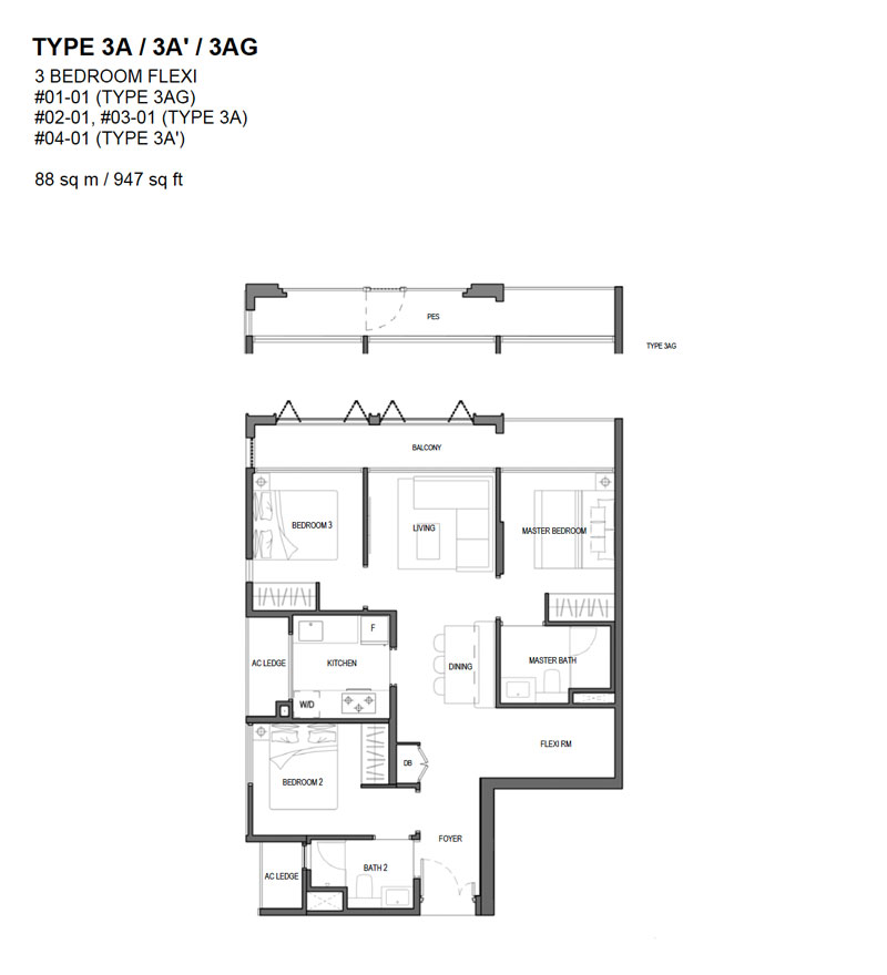Floor Plan of Olloi - 3 Bedroom