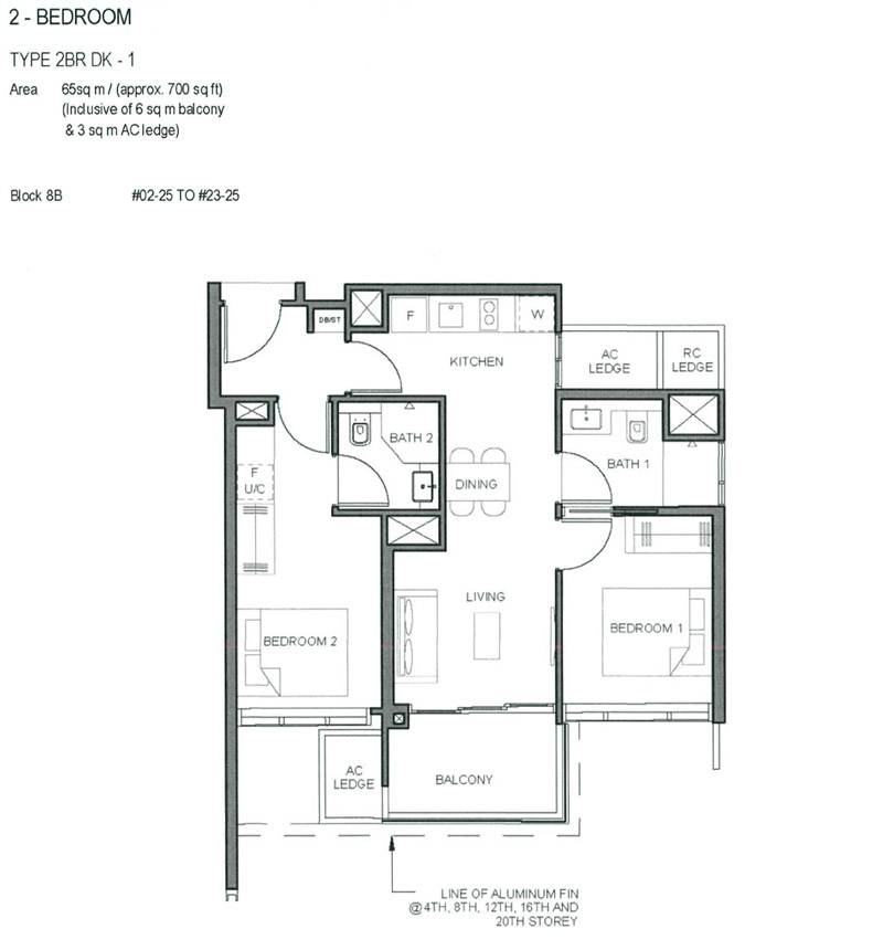 Parc Clematis - Floor Plan - 2 Bedroom