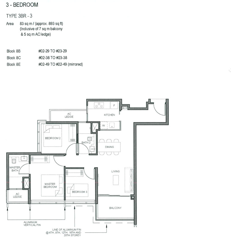 Parc Clematis - Floor Plan - 3 Bedroom