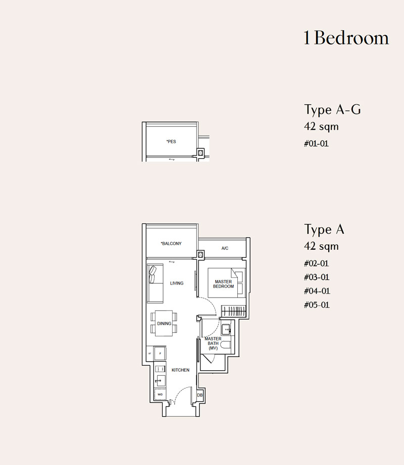 Dunearn 386 - Floor Plans - 1 Bedroom