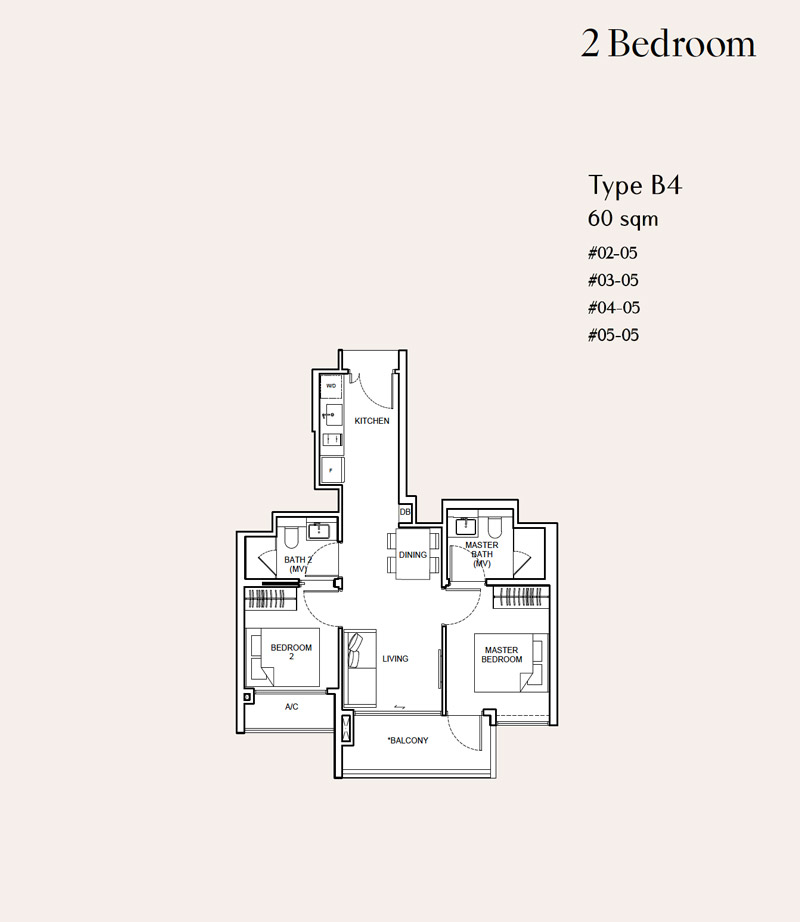 Dunearn 386 - Floor Plans - 2 Bedroom