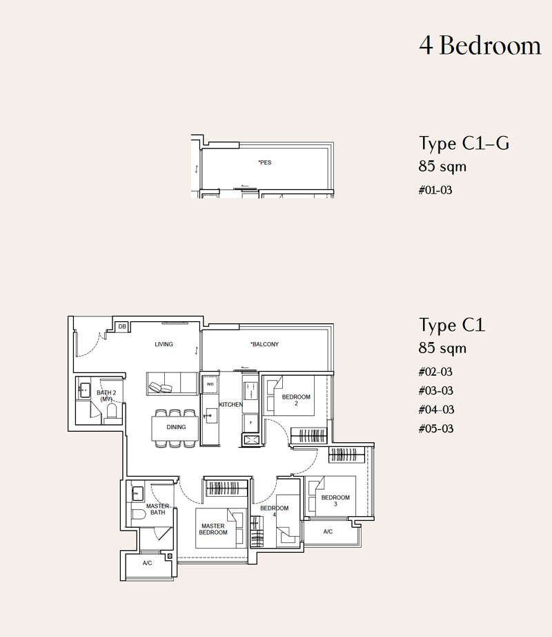 Dunearn 386 - Floor Plans - 4 Bedroom