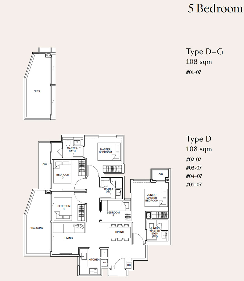 Dunearn 386 - Floor Plans - 5 Bedroom
