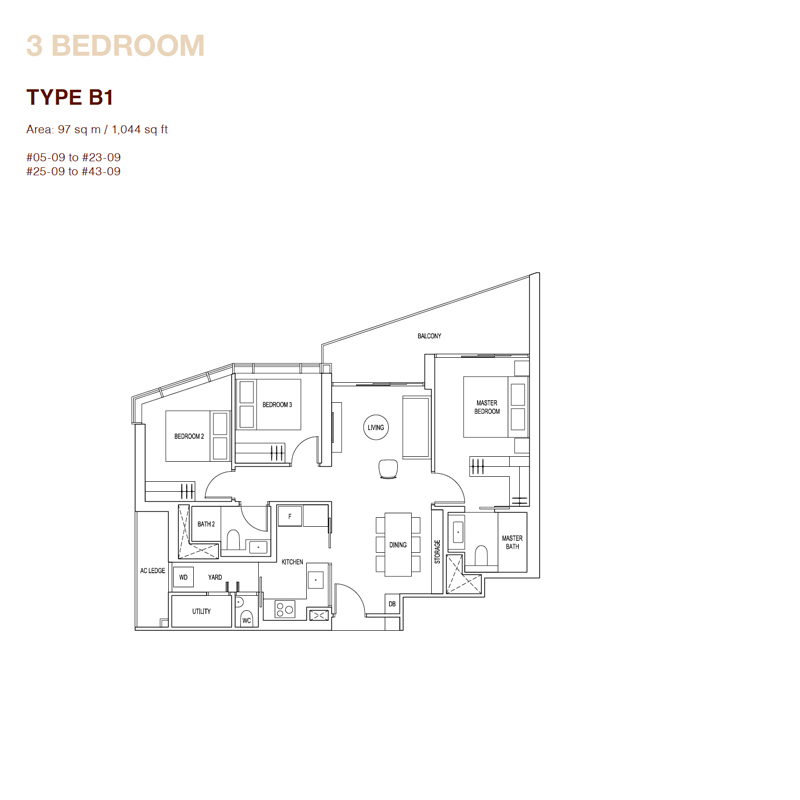 Artra - Floor Plan - 3 Bedroom
