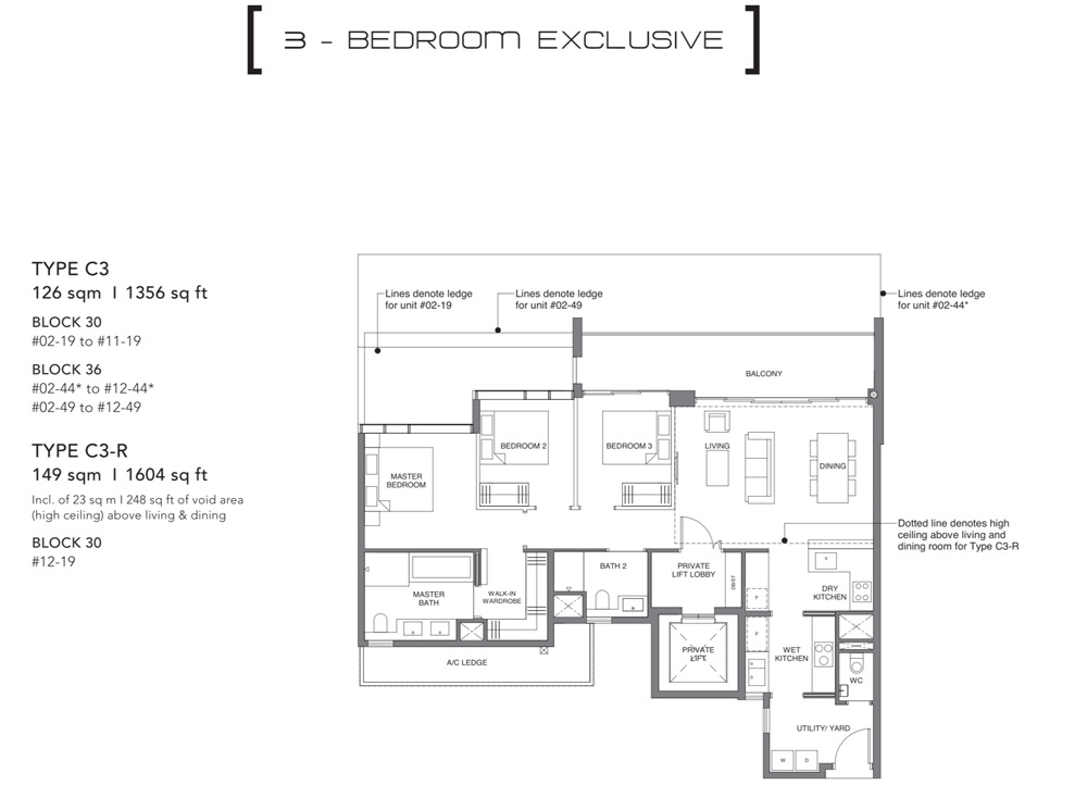 Leedon Green - Floor Plan - 3 Bedroom Exclusive